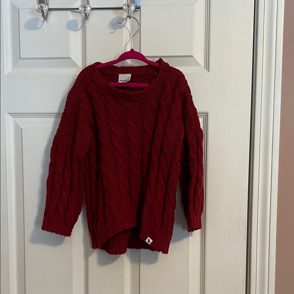 Abercrombie Kids Red Cable Knit Sweater